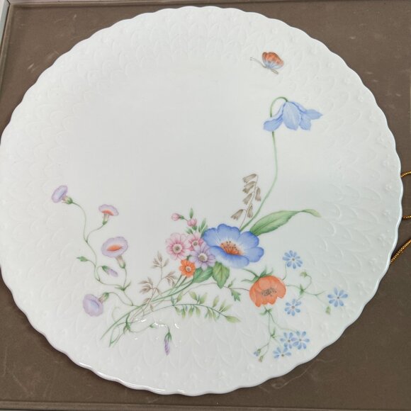 Mikasa Bone China Something Blue Cake Plate & Server Set In Box Narumi Japan - Picture 5 of 12